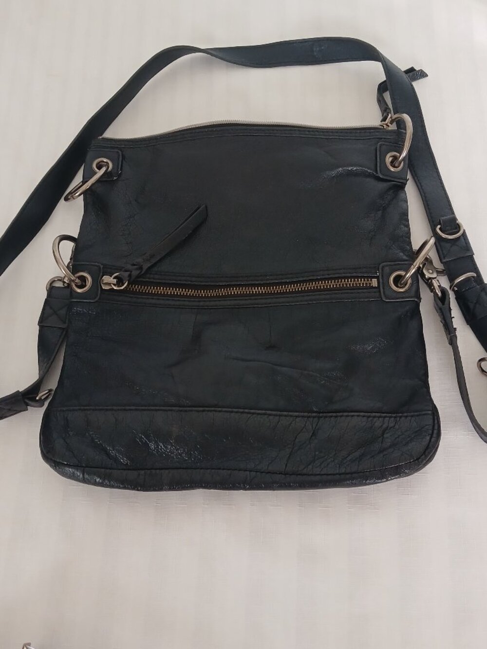 The Sak Leather Bag Purse Black Detachable Strap